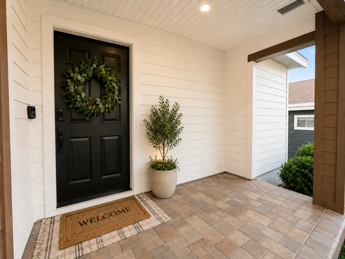 Covered front porch and entry